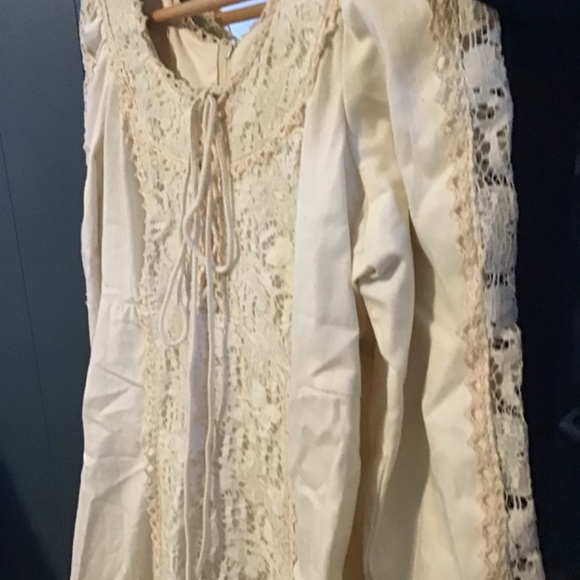 Gunne Sax cream hippy boho wedding dress rare - Picture 3 of 8